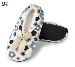 Womens Fuzzy Slippers Comfort Plush House Shoes Slipper Socks Anti-Skid Grippers - Picture 1 of 11