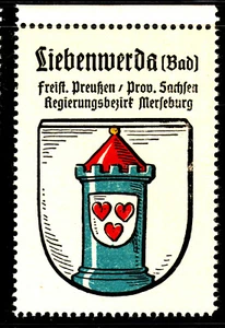 85) Kaffee Hag 1925 Bad Liebenwerda Sachsen Merseburg Reklamemarke Städtewappen - Picture 1 of 2