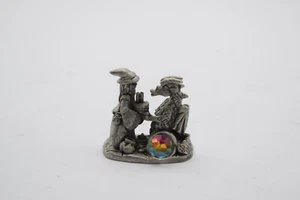 Tudor Mint Myth & Magic Pewter Figurine MAKE A WISH! Wizard & Dragon WAPW 3593 - Picture 1 of 6