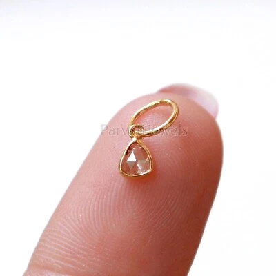 Подвеска в горошек с натуральным бриллиантом из чистого 18-каратного золота подарок для женщин на Рождество - Изображение 1 из 4