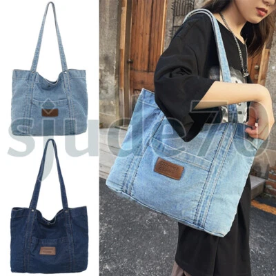 Bolso de Mano Denim Bandolera Cartera de Hombro Jean Mensajero Bolsos de Viaje Compras Foto 1 de 4
