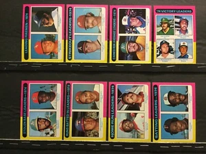 1975 Topps Baseball 1974 League Leaders Set #'s 306-313 (8 Cards) EXMT Sku3 - Picture 1 of 2
