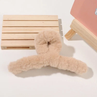 Pinza para el cabello mullida garra grande para mujeres horquilla cangrejo pasadores accesorios para el cabello Foto 1 de 4