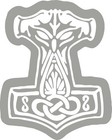 ThorsHammer ca. 11x14 cm Autoaufkleber Mjölnir Sticker Folie Thorn Blitz Donner