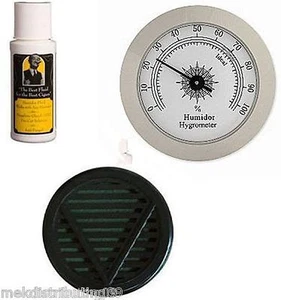 Cigar caddy humidor kit condimento 2 oz soluzione argento igrometro umidificatore  - Foto 1 di 5