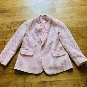 Chicwish Pink pearl buttons Coat Jacket Blazer Size Large double breasted - Picture 1 of 10