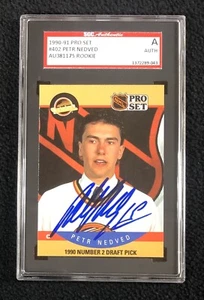 Juego de tarjetas de novato Petr Nedved 1990/91 firmadas en general #402 autenticadas - Imagen 1 de 1