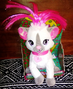 Pet Starz White Cat plush Toy Kids Records pink Hair  Whips Hair Interactive NEW