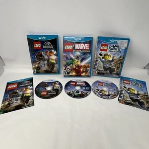 LEGO 3 Game Lot Nintendo Wii U City Undercover Jurassic World Marvel Super Heroe - Picture 1 of 7