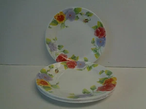 4 Corelle Summer Blush Salad  or Dessert Plates 7-1/4" Made in USA Pansies - Picture 1 of 3