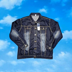 NWT'S Women's TRUCKER Jean Jacket Size 3XL Button Down Denim Blue Ladies - Picture 1 of 9
