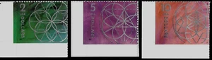 FLORAL GEOMETRY US 5701 5702 5755 TRIANGLES CIRCLES $2.00 $5.00 $10 XF STAMP SET - Picture 1 of 7