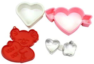 Cortadores de galletas de San Valentín corazones koala 5 sello vintage y otros - Imagen 1 de 6