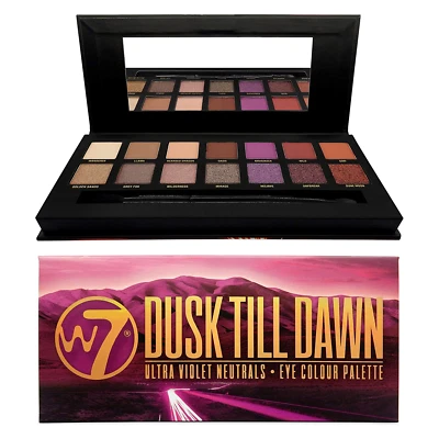 New! W7 Dusk Till Dawn x14 colours eyeshadow makeup palette pink violet neutrals - Image 1 of 4