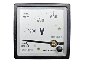 Voltímetro REM MILITAR rumano (0-600V) ±1,5% del medidor de panel de 1980. - Imagen 1 de 3