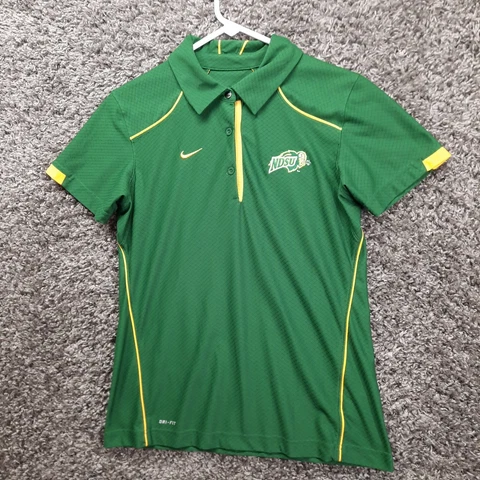Nike North Dakota State Bison NDSU Small Green Polo Dri Fit Swoosh Football Cover