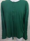 H&M Divided Men's Size L Green Long Sleeve Henley Shirt 100% Cotton