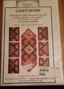 Lucky Seven Quilted Table Runner 6 Placemats Coasters Pattern Grizzly Gulch New - Picture 1 of 2