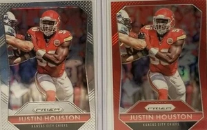 Lote de 2 tarjetas rojas Panini Prizm Justin Houston Kansas City Chiefs 2015 ref/base - Imagen 1 de 2