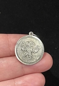 Vintage Small Sterling Silver St. Christopher Pendant-Saint Of Travellers 2g - Picture 1 of 3