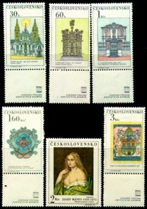 Czechoslovakia 1968 Old Prague,Basilica,Fountain,Violin,Coat of arms,M.1798,MNH - Picture 1 of 1