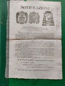 STATO PONTIFICIO-NOTIFICAZIONE DELL'11 GIUGNO 1825 SUI VIAGGI ROMA CIVITAVECCHIA - Foto 1 di 6