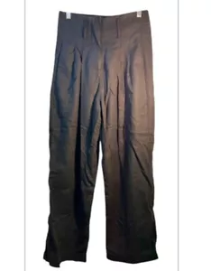 PANTALONES NEGROS GENTLE REBAÑO DAMAS pequeña cápsula de lino minimalismo carrera recta - Imagen 1 de 11