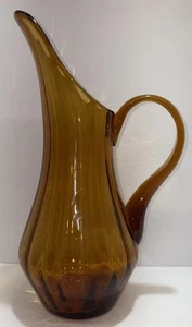 amber glass pitcher vintage Blenko (?) - Picture 1 of 12