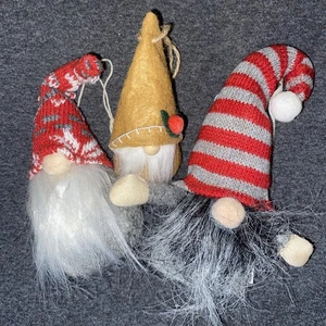 Gnome Christmas Ornament Lot 3 Pieces - Picture 1 of 5