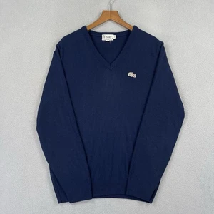 Suéter De Colección Izod Lacoste Hombres Mediano Azul Marino Cuello en V Manga Larga Acrílico EE. UU. - Imagen 1 de 9