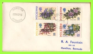 Bermuda 1971 Heath - Nixon overprint set on First Day Cover - Picture 1 of 1