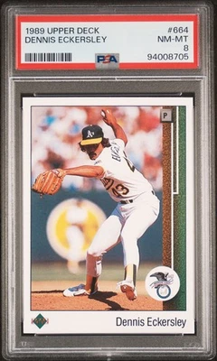 1989 UD #664 DENNIS ECKERSLEY PSA 8 - Image 1 of 2