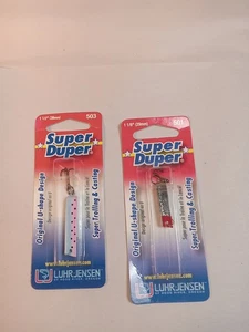 Paar Luhr Jensen Super Duper Kunstköder 501 und 503 Rainbow Trout Nickel Red Head - Bild 1 von 7