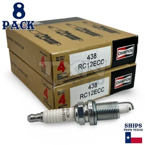 Champion Copper Plus 438 Spark Plugs RC12ECC - 8 Pack - Picture 1 of 4