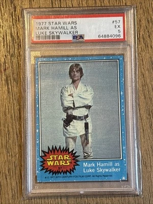 1977 Topps Star Wars #57 Mark Hamill Luke Skywalker PSA 5 EX - Image 1 of 2