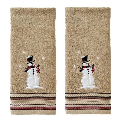 Juego de 2 toallas de mano muñeco de nieve rústico a cuadros Navidad/invierno para baño/cocina/bar... Foto 1 de 4