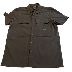 THE NORTH FACE Black Short Sleeve Shirt Snap Button Vented Stretch - Men's MED - Picture 1 of 9