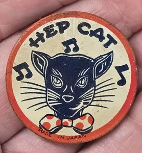 Vintage ORIGINAL 50s Period "HEP CAT" Pinback Button - Picture 1 of 2