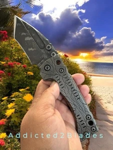 Miller Bros. Blades T-1 Custom Titanium Beast Knife With Dog Tag Necklace USA - Picture 1 of 8