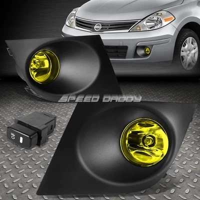 PARA 07-11 NISSAN VERSA LENTE ÁMBAR PARACHOQUES LUCES ANTINIEBLA CONDUCCIÓN CON BISEL + INTERRUPTOR Foto 1 de 4