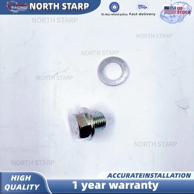 Tapón de perno de drenaje del cárter de aceite del motor 90009-R70-A00 con arandela para Acura CL 1997-2003 Foto 1 de 4