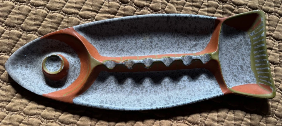 Vintage MCM Hedi Schoop Lou Hoenig Ceramic Fish Ashtray Mid Century Modern 50s - Image 1 of 4