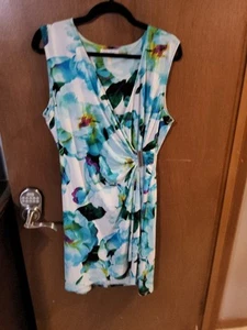 Calvin Klein Faux Wrap Dress Sz Lg - Picture 1 of 3