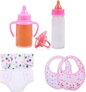 Baby Doll Accessories Set – 7 Pcs Feeding and Caring Set with Magic Disappearing - Picture 1 of 12