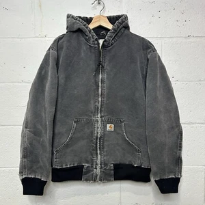 Vintage Carhartt Hooded Active Jacket “Black” WJ130 BLK Women’s Large - Picture 1 of 14