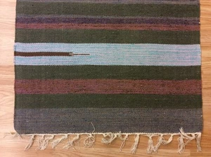 ALFOMBRA Durrie Mat 60x90 cm 2x3 50% algodón telar a mano gris a rayas negra telar a mano - Imagen 1 de 3
