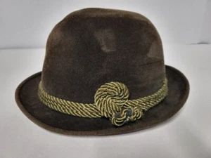 VINTAGE BYRON NEW YORK ECHT VELOURS GEFLOCHTEN FEDORA OKTOBERFEST HERREN HUT 6&7/8 - Bild 1 von 15