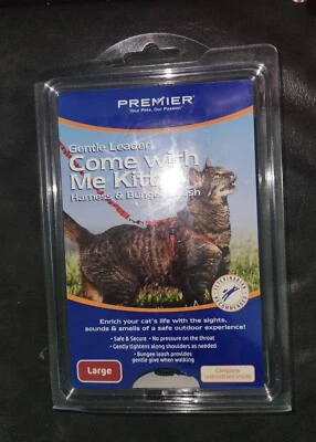  Cat Harness and Bungee Large Leash Come With Me Kitty   Blue - Image 1 of 3