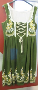 Damen Trachten Kleid Dirndl grün mit Stickerei Gr. 40 - Picture 1 of 2