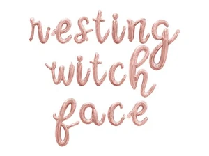 RESTING WITCH FACE Cursive Letter Balloon Banner - Halloween Party Decorations - Picture 1 of 20